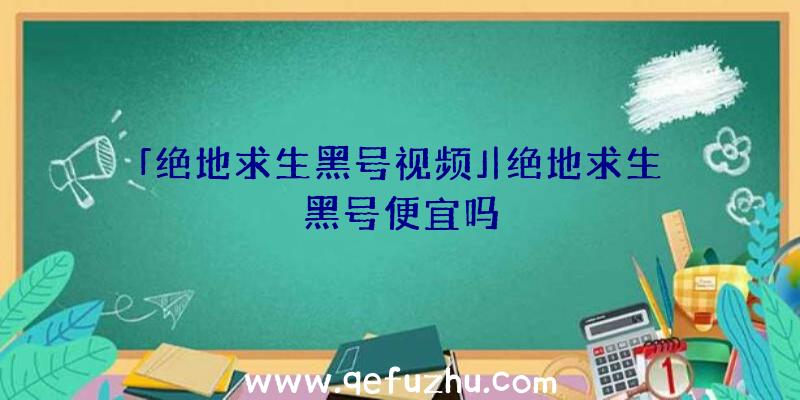 「绝地求生黑号视频」|绝地求生黑号便宜吗